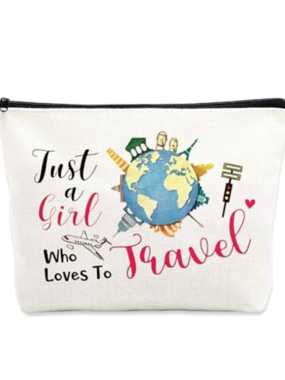 Canvas Travel Makeup Bag Toiletry Cosmetic Pouch Zipper Organizer